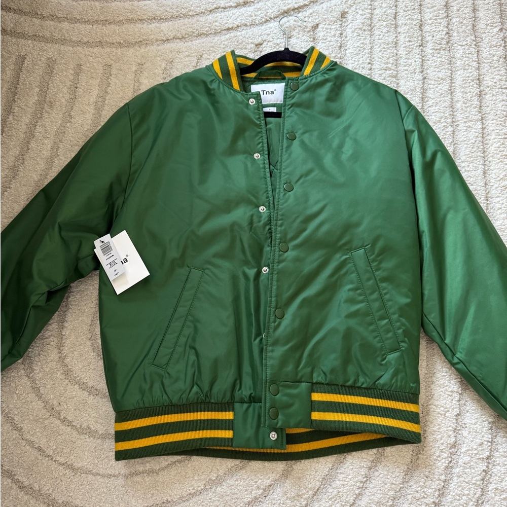 Tna Womens Green Bomber Jacket